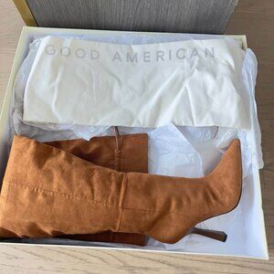 Good American Tan Over the Knee Boots